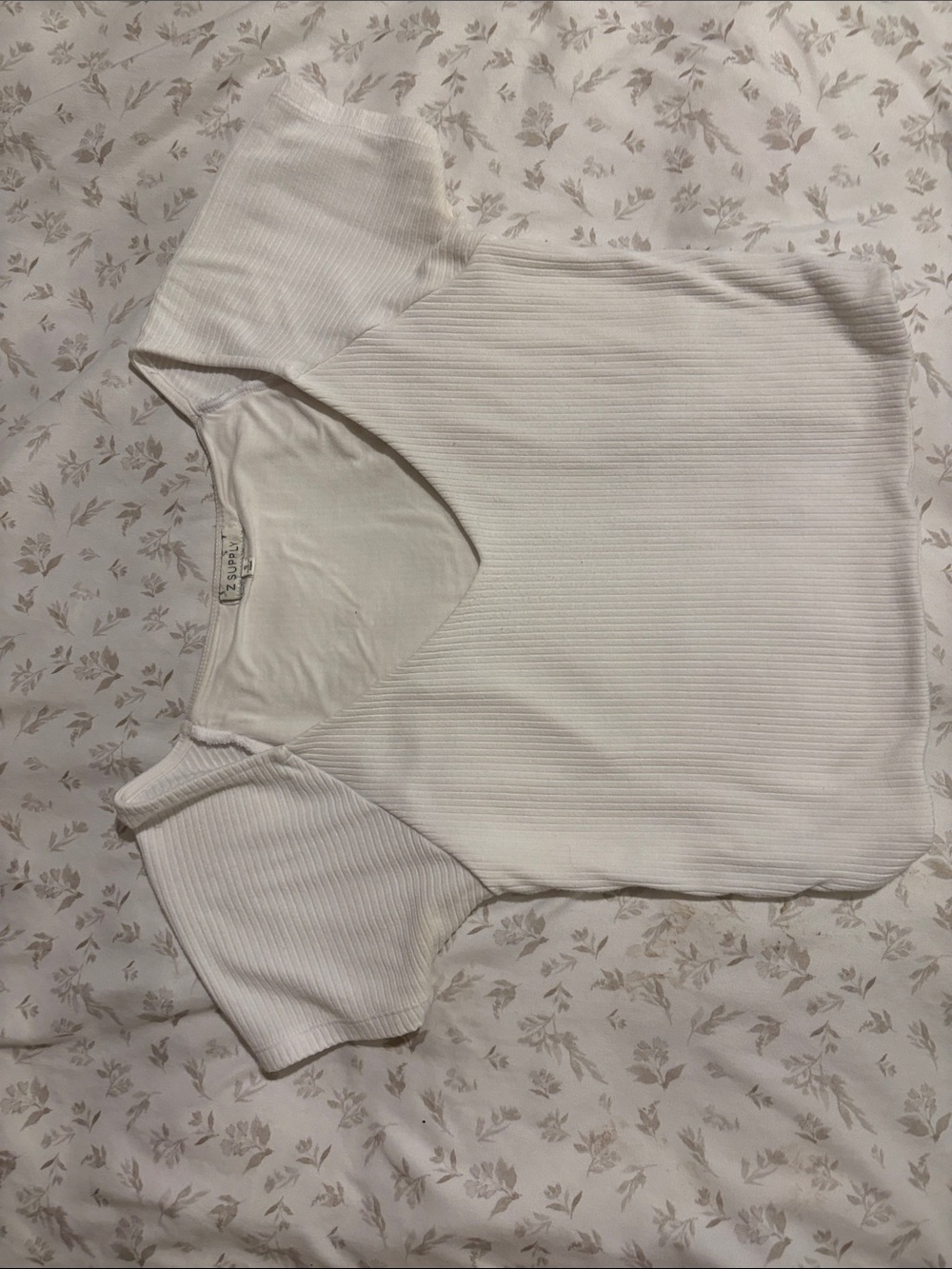 Windsor White Ribbed Crop Top